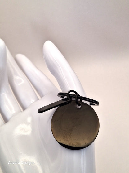 Black Circle Keychain