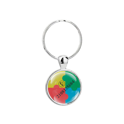 Medical id keychain for kids Autism Awareness Hidden contact number NZ
