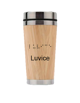 Custom Braille Bamboo Insulated Cup – 450ml Double-Layer Stainless Steel Tumbler | Eco Gift for Car, Office, or Home | Personalised NZ & AU