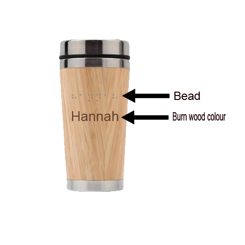 Custom Braille Bamboo Insulated Cup – 450ml Double-Layer Stainless Steel Tumbler | Eco Gift for Car, Office, or Home | Personalised NZ & AU
