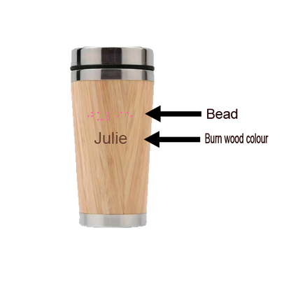 Custom Braille Bamboo Insulated Cup – 450ml Double-Layer Stainless Steel Tumbler | Eco Gift for Car, Office, or Home | Personalised NZ & AU