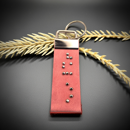 Braille Leather Name Tag - Aevora Designs Braille Leather Name Tag  NZD Faux Leather Aevora Designs KCBCT001