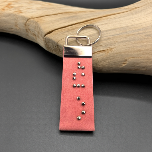Braille Leather Name Tag - Aevora Designs Braille Leather Name Tag  NZD Faux Leather Aevora Designs KCBCT001