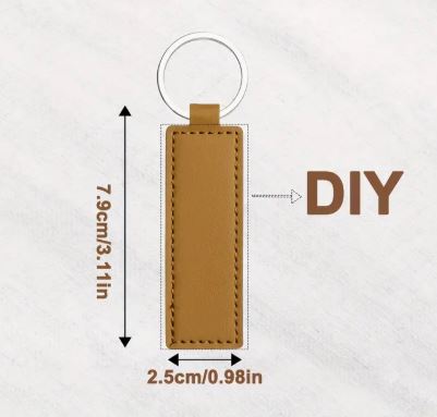 Customized Leather Engraved Keychain Rectangle