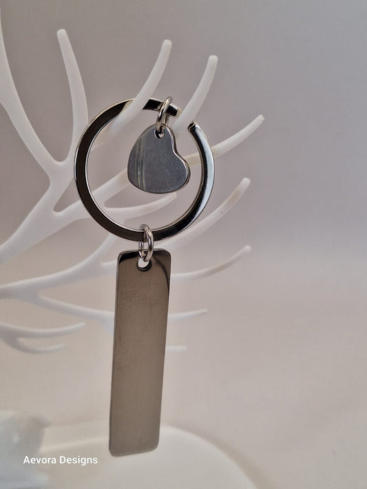 Custom Stainless Steel Keychain heart charm