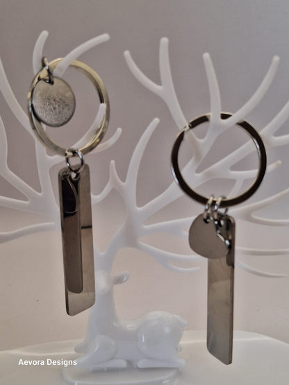 Custom Stainless Steel Keychain Circle charm