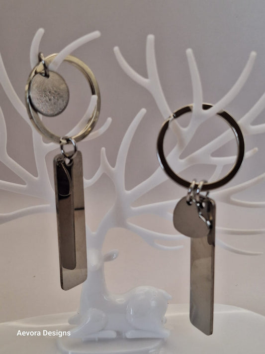 Custom Stainless Steel Keychain Circle charm