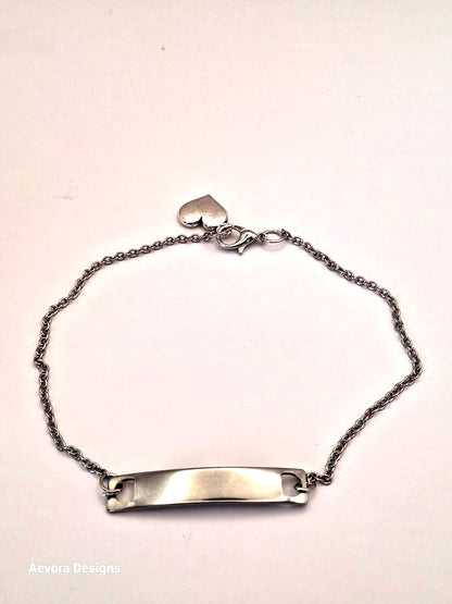 Silver Chain Customizable Medical Information Wristband
