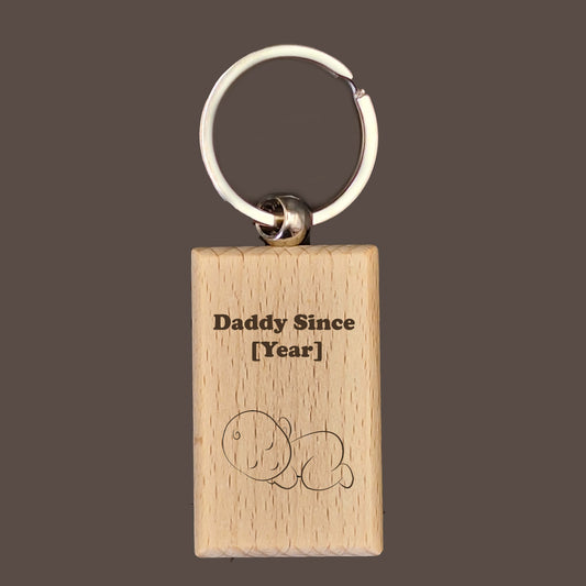 Custom Rectangular Wood Keychain