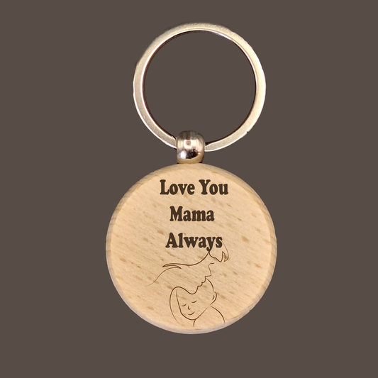 Custom Circle Wood Keychain