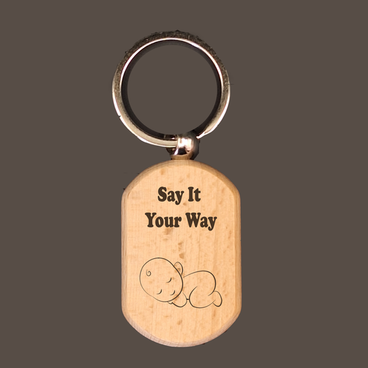 Custom Rectangular Oval Wood Keychain