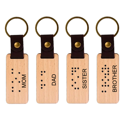 Personalised Braille Keychains for family members