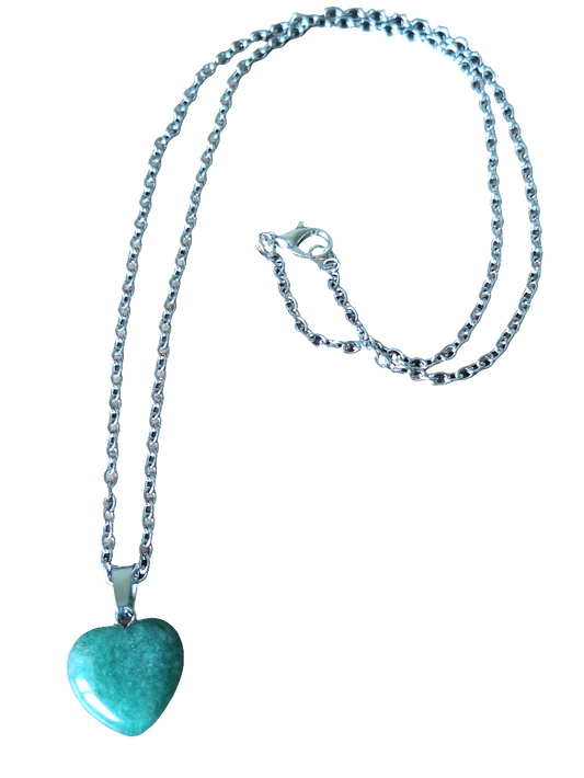 Green Stone Heart Necklace – Natural Crystal Pendant of Love & Balance NZ AU
