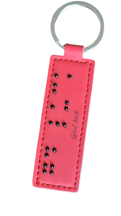 Custom Braille Text Leather Keychain | Personalised Gift NZ