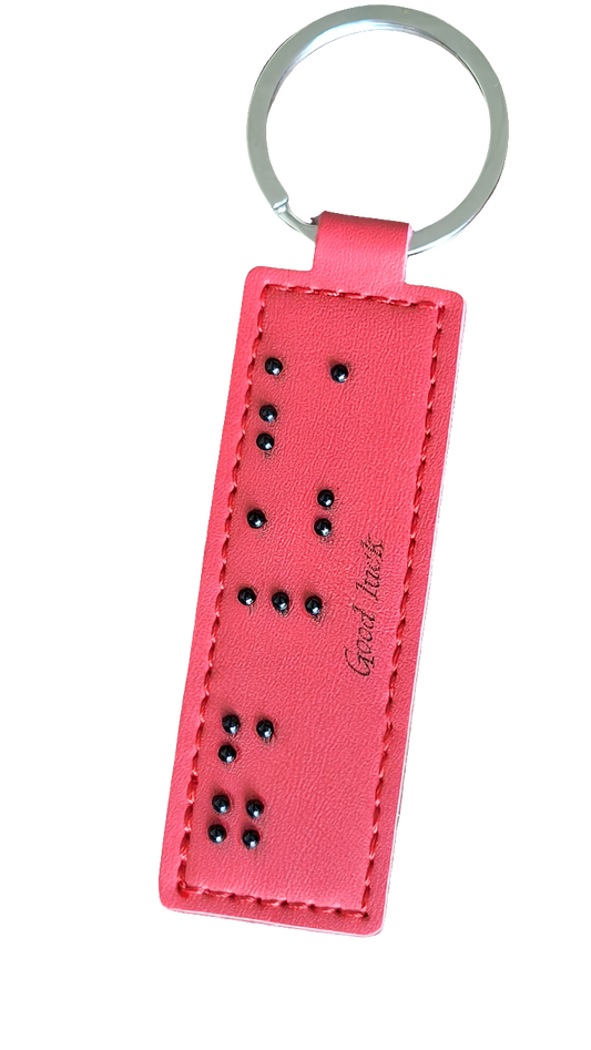 Custom Braille Text Leather Keychain | Personalised Gift NZ