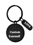 Black Circle Keychain