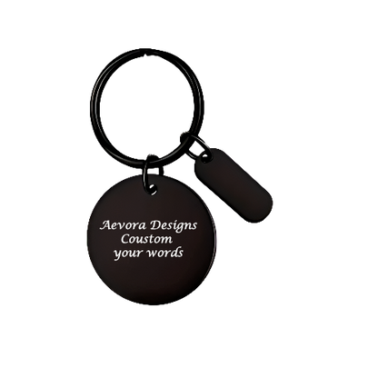 Black Circle Keychain