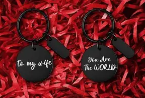 Black Circle Keychain