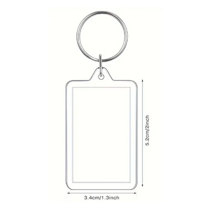 Twin Photo Keychain Transparent Rectangle Double-Sided Photo Keychain – Two Memories in One