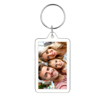 Twin Photo Keychain Transparent Rectangle Double-Sided Photo Keychain – Two Memories in One