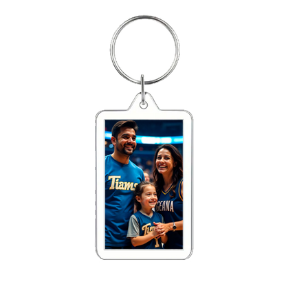 Twin Photo Keychain Transparent Rectangle Double-Sided Photo Keychain – Two Memories in One