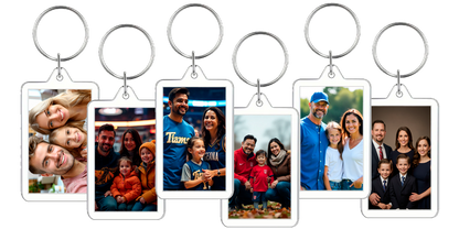 Twin Photo Keychain Transparent Rectangle Double-Sided Photo Keychain – Two Memories in One