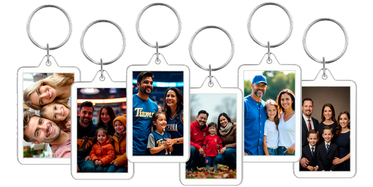 Twin Photo Keychain Transparent Rectangle Double-Sided Photo Keychain – Two Memories in One