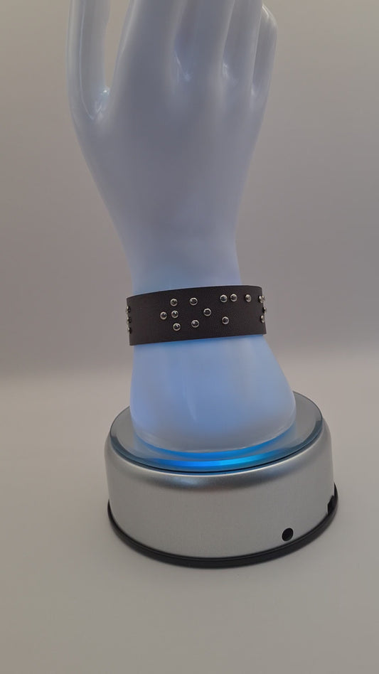 Custom Braille Leather Wristband