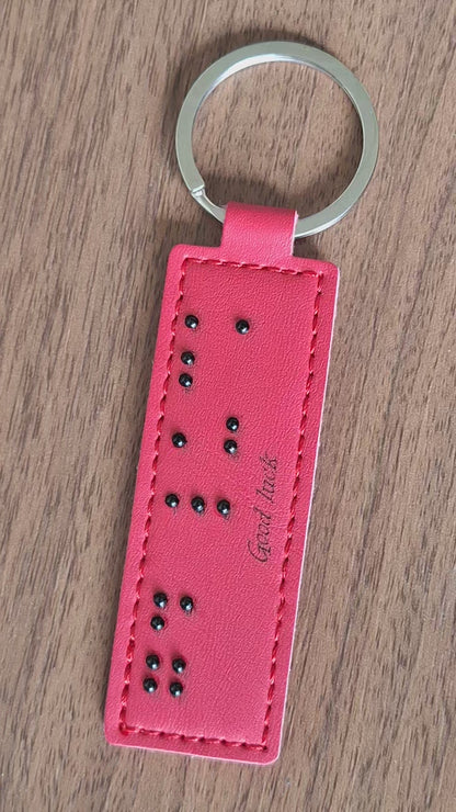 Custom Braille Text Leather Keychain | Personalised Gift NZ
