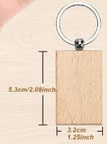 Wooden Braille Name Keychain - Braille 5 letters