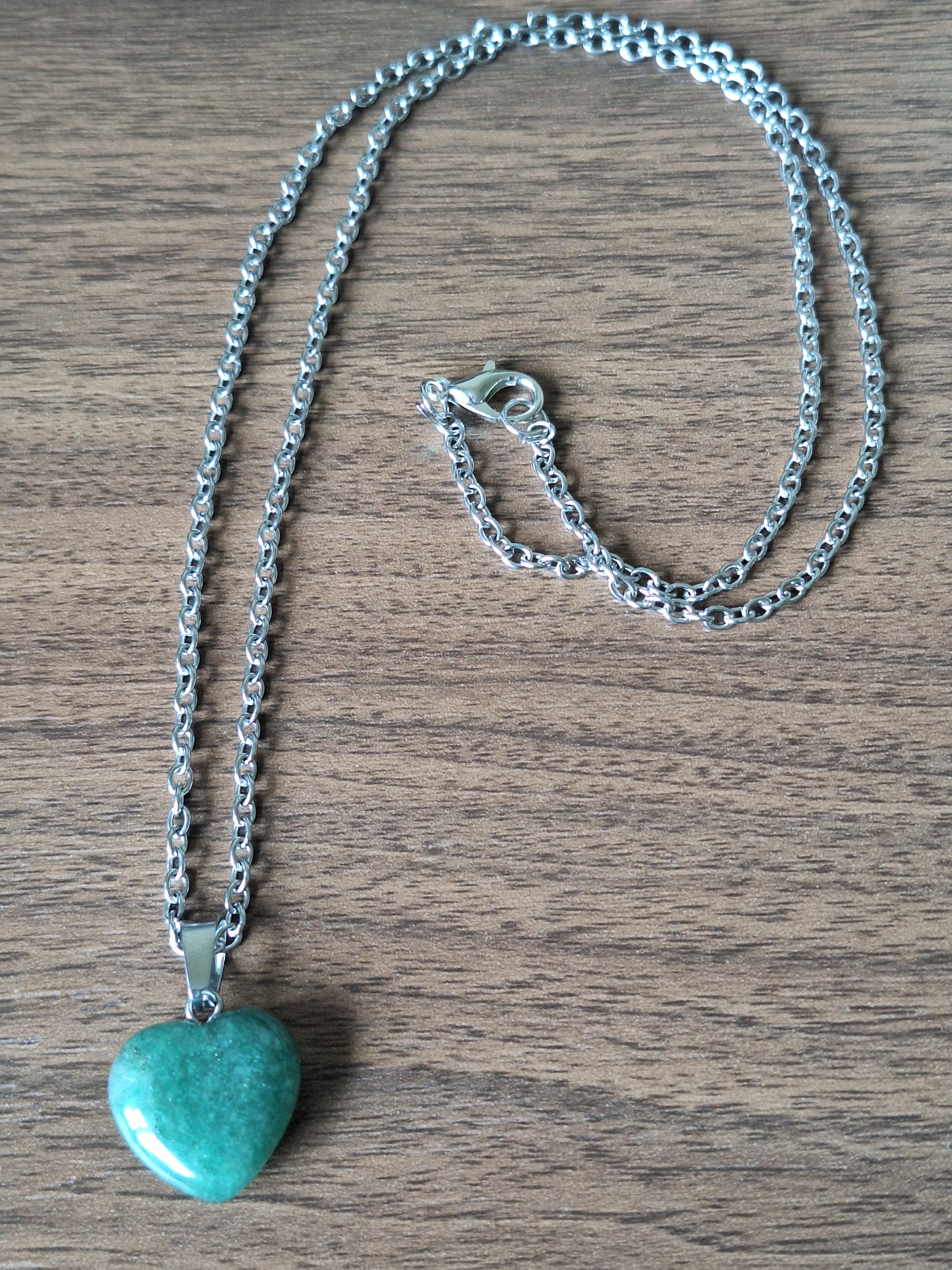 Green Stone Heart Necklace – Natural Crystal Pendant of Love & Balance NZ AU