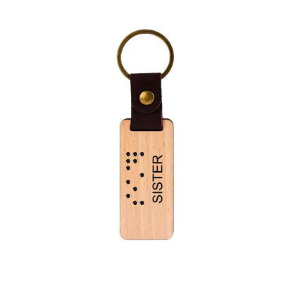 Personalised Braille Keychains for family members