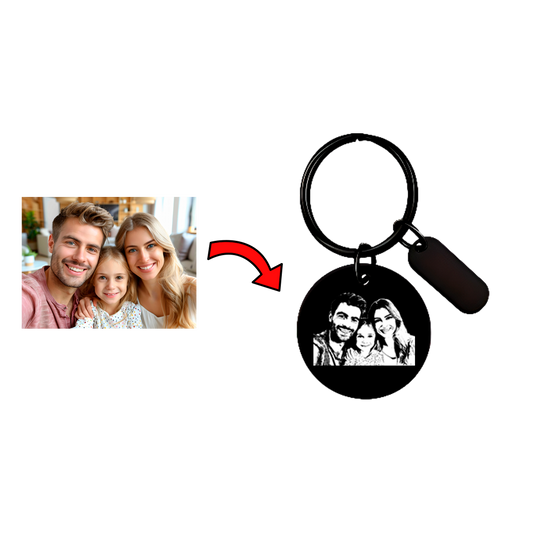 Photo Keychain Black