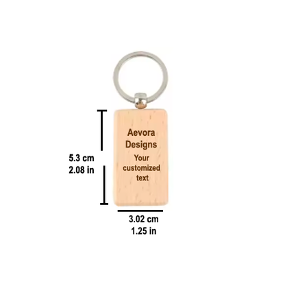 Custom Rectangular Wood Keychain - Aevora Designs Custom Rectangular Wood Keychain  NZD Wood Keychain Aevora Designs